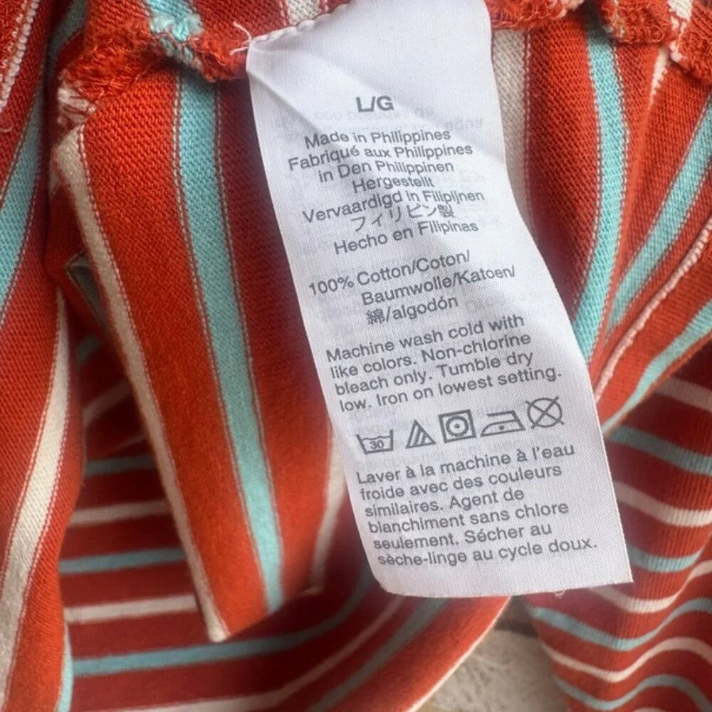 J. Crew 3/4 Sleeve Boat Neck Marines Striped Shirt Women's Size L